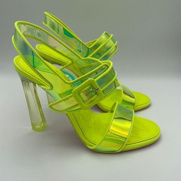 Christian Louboutin Loubi Duniss 100 Fluo Yellow EU 38 - Picture 2 of 10